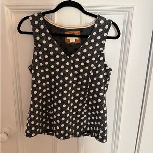 Anthropologie Maeve Polka Dot Sleeveless Top, Size Medium.